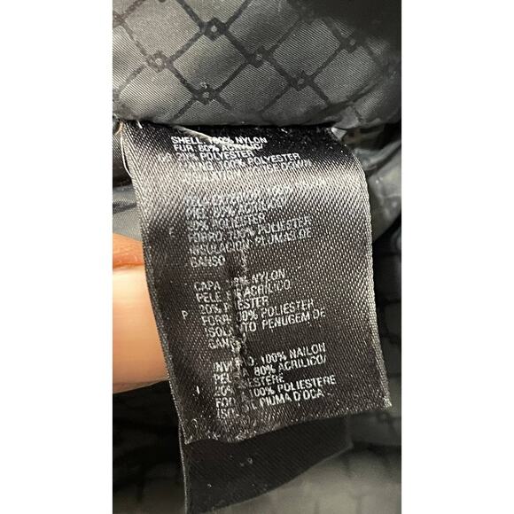 The North Face Belted Coat Goose Down Parka Jacket Women Sz S Black Hyvent - Picture 14 of 14